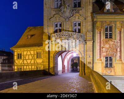 L'Alte Rathaus (ancien hôtel de ville), le point de repère de Bamberg. Bamberg en Franconie, une partie de la Bavière. La vieille ville est classée au patrimoine mondial de l'UNESCO « A Banque D'Images
