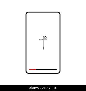 Diffusion en direct des réunions de l'Église. Application de diffusion sur le téléphone Illustration de Vecteur