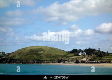 Brea Hill, Daymer Bay & Beach, estuaire de la rivière Camel, North Cornwall, Angleterre, Royaume-Uni en septembre Banque D'Images