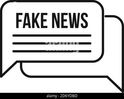 Icône discuter de fausses nouvelles. Outline chat fake news vector icône pour le web design isolé sur fond blanc Illustration de Vecteur