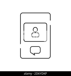 Concept d'application de chat vidéo en ligne, de conversation Internet, de technologie d'appel. Fenêtre du lecteur vidéo et messages. Illustration vectorielle. Illustration de Vecteur