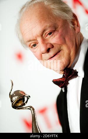 David Jason en photo dans la salle de presse du National Television Awards, au centre O2 à l'est de Londres. Banque D'Images