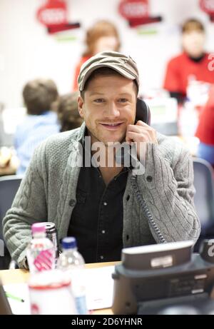 Matt Cardle photographié au cours de l'année 2011 a un charme, l'association caritative de Heart FM qui collecte des fonds pour les Children's Hospices UK, dans les studios Heart FM du centre de Londres. Banque D'Images