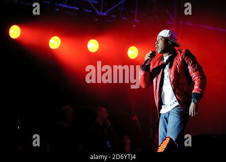 Dizzee Rascal se présente au V festival à Chelmsford, Essex. Banque D'Images