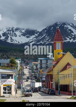 Ville Ushuaia sur la Tierra del Fuego en Patagonie. Amérique du Sud, Argentine, novembre Banque D'Images