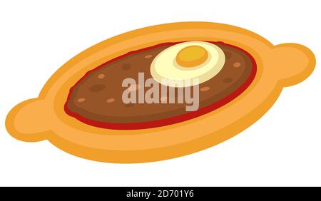 Cuisine turque, plat de pide ou de lahmacun arabe Illustration de Vecteur