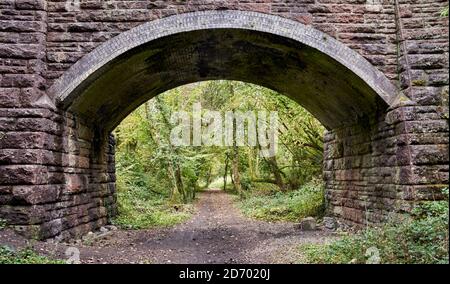 Automne sur une ligne de chemin de fer désutilisée à Creigiau, au sud du pays de Galles Banque D'Images