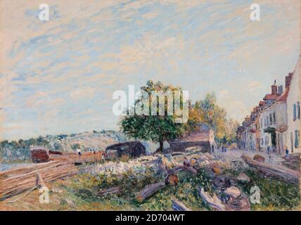 Alfred Sisley, Saint Mammès : matin, peinture de paysage, 1884 Banque D'Images