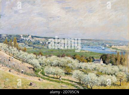 Alfred Sisley, la terrasse de Saint-Germain : printemps, peinture de paysage, 1875 Banque D'Images