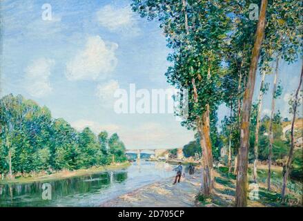 Alfred Sisley, Saint-Mammès, June Sunshine, peinture de paysage, 1892 Banque D'Images