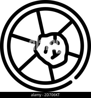 boîte de pétri avec illustration vectorielle d'icône de ligne de biopsie Illustration de Vecteur