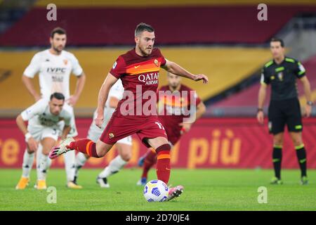 ordan Veretout de Roma marque 3-2 but par pénalité pendant Le championnat italien Serie UN match de football entre AS Roma Et Benevento Calcio sur Octo Banque D'Images