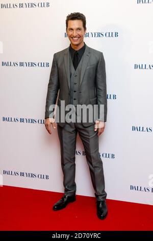 Matthew McConaughey assistant à la première du Dallas Buyers Club, à l'hôtel de Washington à Mayfair, Londres. Banque D'Images