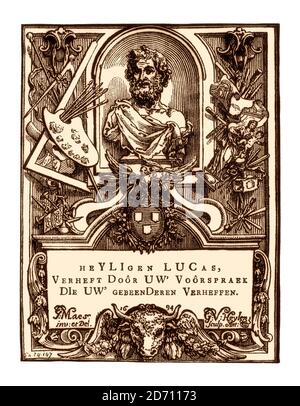 Luke l'évangéliste par Gonzales van Heylen, Anvers 1694, télécopie, 19e siècle Banque D'Images