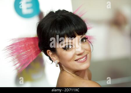 Lily Allen arrive aux EE British Academy film Awards 2014, à l'Opéra Royal, Bow Street, Londres Banque D'Images