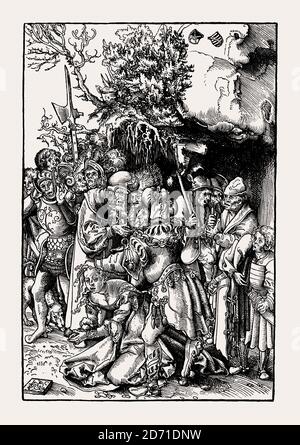 Lucas Cranach l'ancien, le martyre de Saint Barbara, télécopie du XIXe siècle Banque D'Images