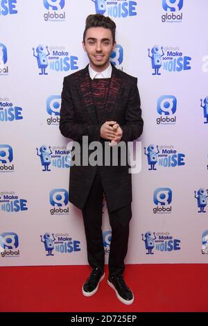 Nathan Sykes pendant la soirée « Make some Noise » de Global, qui s'est tenue à Supernova, dans les jardins Victoria Embankment, à Londres. Cet événement a permis de recueillir des fonds pour l'association caritative Make some Noise de Global, mise sur pied par Global, le groupe des médias et du divertissement, afin d'aider les jeunes défavorisés du Royaume-Uni. Date de la photo: Jeudi 24 novembre 2016. Le crédit photo devrait se lire: Matt Crossick/ EMPICS Entertainment. Banque D'Images