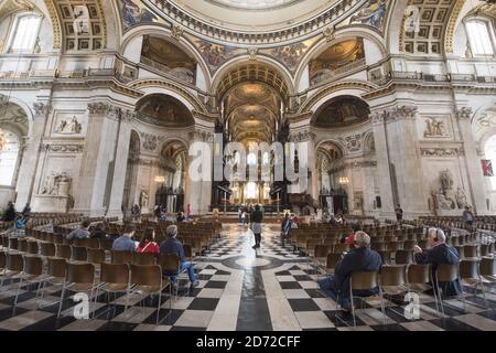 Vue générale de la traversée et du dôme de la cathédrale Saint-Paul à Londres, en direction de l'est vers la chorale. Date de la photo: Vendredi 9 juin 2017. Le crédit photo devrait se lire: Matt Crossick/ EMPICS Entertainment. Banque D'Images