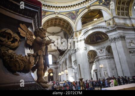 Détails architecturaux de la cathédrale Saint-Paul de Londres. Date de la photo: Vendredi 9 juin 2017. Le crédit photo devrait se lire: Matt Crossick/ EMPICS Entertainment. Banque D'Images