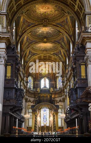 Vue générale de la chorale de la cathédrale Saint-Paul à Londres. Date de la photo: Vendredi 9 juin 2017. Le crédit photo devrait se lire: Matt Crossick/ EMPICS Entertainment. Banque D'Images