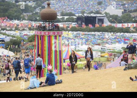 Atmosphère pendant le festival Glastonbury à la ferme de Worry à Pilton, Somerset. Date de la photo: Dimanche 25 juin 2017. Le crédit photo devrait se lire: Matt Crossick/ EMPICS Entertainment. Banque D'Images