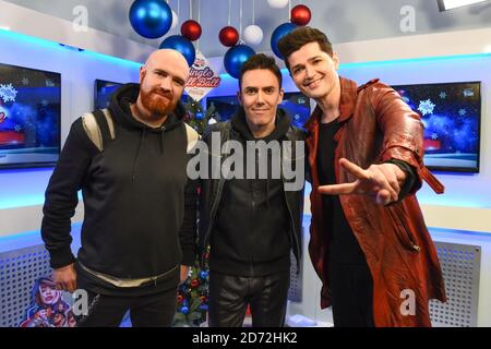 Le script photographié dans les coulisses du deuxième jour du Jingle Bell ball 2017 de Capital à l'O2 Arena, Londres. Banque D'Images