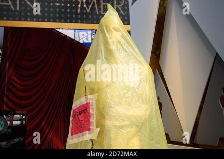 Le tapis rouge est préparé avant les 90e Academy Awards, devant le Dolby Theatre à Hollywood, Los Angeles, USA. Date de la photo: Samedi 3 mars 2018, 2017. Le crédit photo devrait se lire: Matt Crossick/ EMPICS Entertainment. Banque D'Images