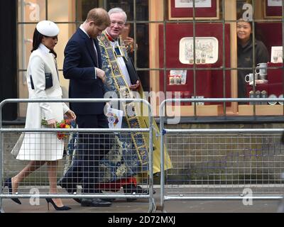 Mme Meghan Markle et le Prince Harry assistent au Commonwealth Service à l'abbaye de Westminster, à Londres. Le crédit photo devrait se lire: Matt Crossick/EMPICS Entertainment Banque D'Images