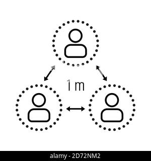 Distance sociale, gardez votre distance dans la société publique pour protéger contre le coronavirus COVID-19 Illustration de Vecteur