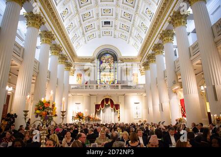 Vue générale du banquet de Pâques, organisé par le Lord Mayor, dans la salle Egyptian de Mansion House dans la ville de Londres. Date de la photo: Mardi 28 mars 2018. Le crédit photo devrait se lire: Matt Crossick/ EMPICS Entertainment. Banque D'Images