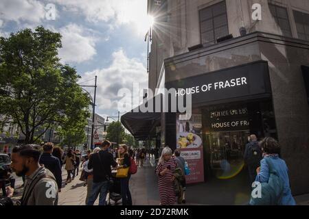 Vue générale du grand magasin de la House of Fraser à Londres, qui a nié aujourd'hui que l'entreprise était sur la patinoire de l'effondrement. Date de la photo: Mardi 5 juin 2018. Le crédit photo devrait se lire: Matt Crossick/ EMPICS Entertainment. Banque D'Images
