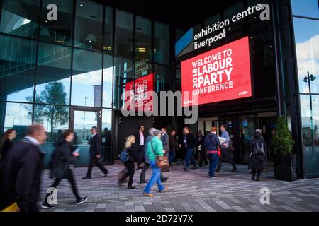 Les délégués arrivent lors de la conférence annuelle du Parti travailliste à l'Arena and Convention Centre (ACC), à Liverpool. Date de la photo: Lundi 24 septembre 2018. Le crédit photo devrait se lire: Matt Crossick/ EMPICS Entertainment. Banque D'Images