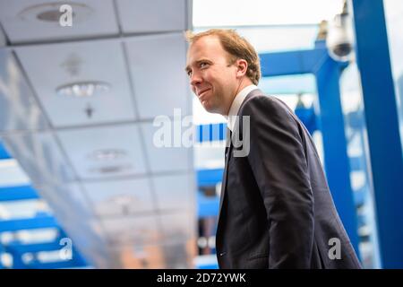 Matt Hancock, député, photographié le premier jour de la conférence annuelle du Parti conservateur au Centre international des congrès de Birmingham. Date de la photo: Dimanche 30 septembre 2018. Le crédit photo devrait se lire: Matt Crossick/ EMPICS. Banque D'Images