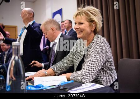 Anna Soubry MP parle lors d'un événement marginal organisé par les conservateurs pour un vote du peuple, lors de la conférence annuelle du Parti conservateur, à l'hôtel Novotel de Birmingham. Date de la photo : lundi 1er octobre 2018. Le crédit photo devrait se lire: Matt Crossick/ EMPICS. Banque D'Images