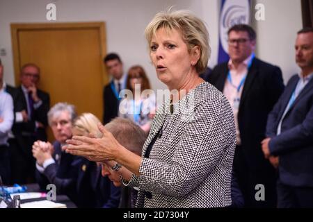 Anna Soubry MP parle lors d'un événement marginal organisé par les conservateurs pour un vote du peuple, lors de la conférence annuelle du Parti conservateur, à l'hôtel Novotel de Birmingham. Date de la photo : lundi 1er octobre 2018. Le crédit photo devrait se lire: Matt Crossick/ EMPICS. Banque D'Images