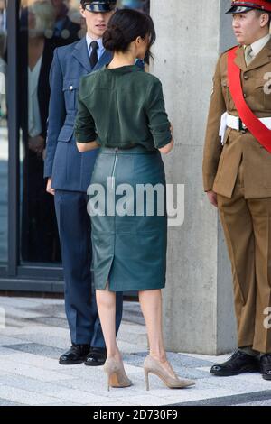 Meghan Markle, la duchesse de Sussex, arrive à l'Université de Chichester, Bognor Regis, West Sussex, dans le cadre de leur première visite officielle conjointe à Sussex. Date de la photo: Mercredi 3 octobre 2018. Le crédit photo devrait se lire: Matt Crossick/ EMPICS. Banque D'Images