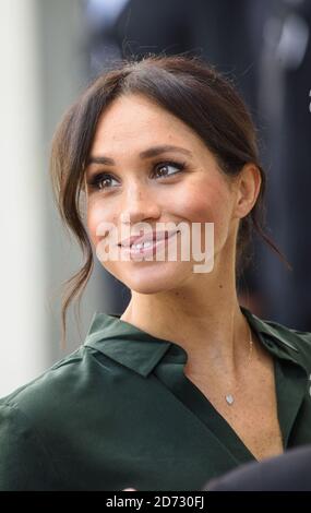 Meghan Markle, la duchesse de Sussex, arrive à l'Université de Chichester, Bognor Regis, West Sussex, dans le cadre de leur première visite officielle conjointe à Sussex. Date de la photo: Mercredi 3 octobre 2018. Le crédit photo devrait se lire: Matt Crossick/ EMPICS. Banque D'Images