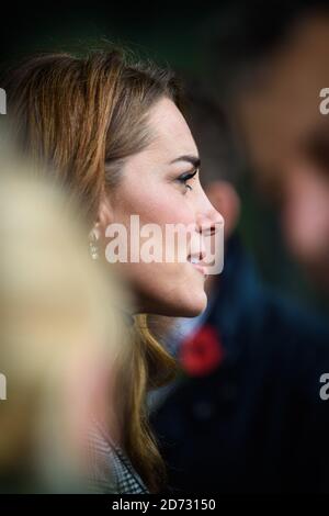 La duchesse de Cambridge arrive pour une visite à l'entraîneur Core Essex à Basildon, Essex. Date de la photo: Mardi 30 octobre 2018. Le crédit photo devrait se lire: Matt Crossick/ EMPICS Entertainment. Banque D'Images