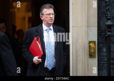 Le secrétaire d'État au numérique, à la Culture, aux médias et aux Sports, Jeremy Wright quitte le numéro 10 Downing Street, Londres, après une réunion du cabinet avant le débat d'aujourd'hui et le vote sur le Brexit à la Chambre des communes. Date de la photo: Mardi 12 mars 2019. Le crédit photo devrait se lire: Matt Crossick/Empics Banque D'Images