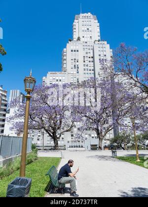 Le quartier Retiro, Edificio Kavanagh construit le 1934- 1936 sur Calle Florida. Buenos Aires, la capitale de l'Argentine. Amérique du Sud, Argentine, Novembe Banque D'Images