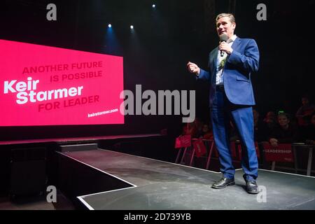 Sir Keir Starmer s'est exprimé lors d'un rassemblement au Roundhouse, dans le nord de Londres, au cours de sa campagne pour être le chef du Parti travailliste. Date de la photo: Dimanche 16 février 2020. Le crédit photo devrait se lire: Matt Crossick/Empics Banque D'Images