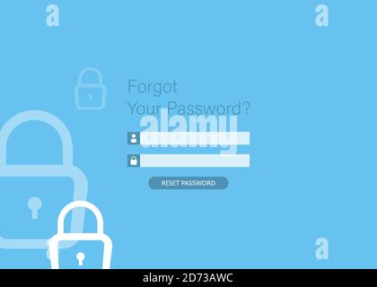 Mot de passe oublié. Cette conception peut être utilisée pour les sites Web, les pages d'arrivée, l'interface utilisateur, les applications mobiles, les affiches, les bannières Illustration de Vecteur