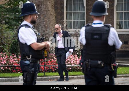 Aide principale du Premier ministre Boris Johnson, Dominic Cummings, Londres, avant une réunion du Cabinet au Bureau des affaires étrangères et du Commonwealth. Date de la photo: Mardi 15 septembre 2020. Le crédit photo devrait se lire: Matt Crossick/Empics Banque D'Images