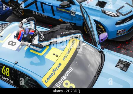 HRLACHER Yann (fra), Cyan Performance Lynk and Co, Lynk and Co 03 TCR, portrait célébrant sa victoire lors de la course de Hongrie WTCR 2020 de la FIA, 4e Banque D'Images