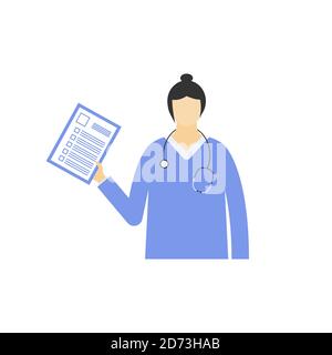 Médecin à la consultation en ligne. Services médicaux à distance. Le médecin avec le comprimé affiche les données des tests Illustration de Vecteur