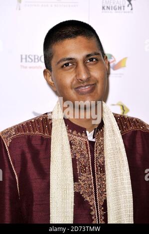 Prix exceptionnel la personne désignée Ayaz Sheikh arrive aux Change4Life British Asian Sports Awards, à l'hôtel Grosvenor House, dans le centre de Londres. Banque D'Images