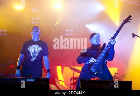 Pendule au Leeds Festival, à Bramham Park, dans le West Yorkshire. Banque D'Images