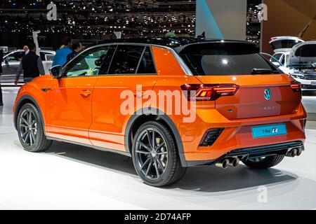 Volkswagen T-Roc R-Line au 89e salon international de l'automobile de Genève. Genève, Suisse - 6 mars 2019. Banque D'Images