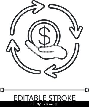 Icône linéaire synergie financière Illustration de Vecteur