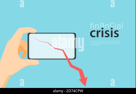 Concept BANNIÈRE WEB illustration du vecteur de crise économique roman coronavirus 2019-nCoV impact économie mondiale business down. Illustration de Vecteur